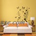 Unique Bargains Home Decor Black Self Adhesive PVC Butterfly Flowers Wall Sticker Decal   